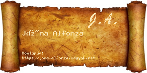 Jóna Alfonza névjegykártya